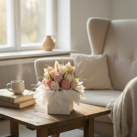 kaunis kynttilä kimppu lahjaksi naiselle äidille