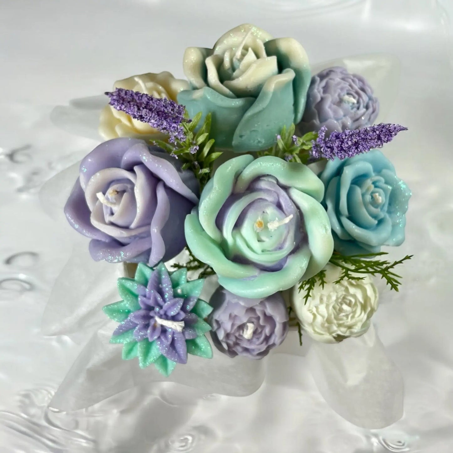 Arctic Elegance Candle Bouquet – A Blooming Nordic Treasure - Flow-Flo