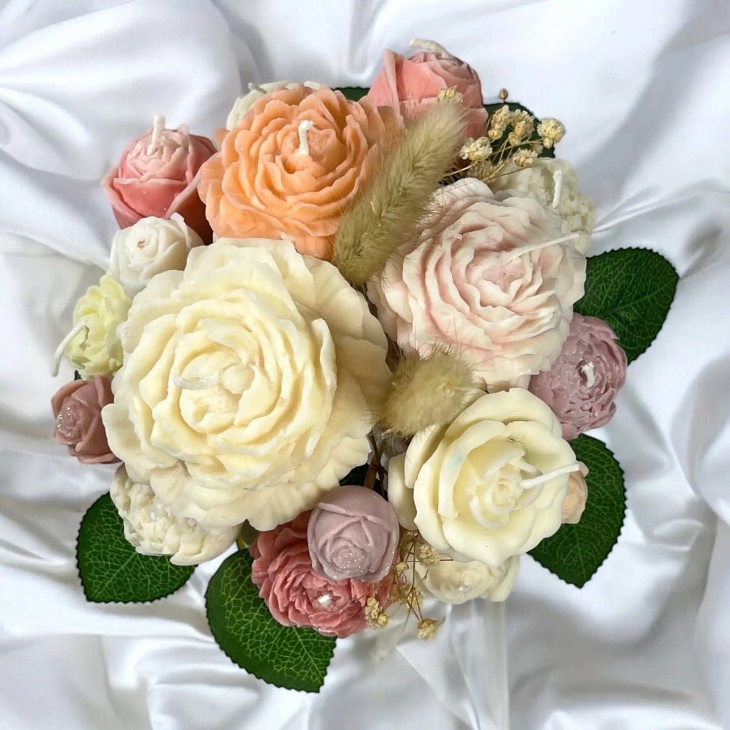 Classic-style candle bouquet in an elegant home décor pot.