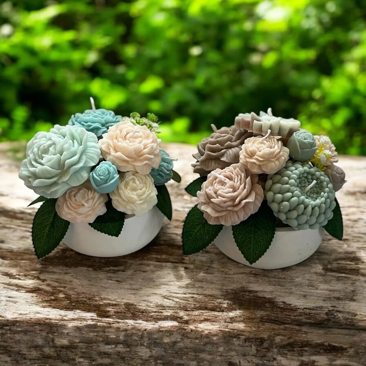Small flower candle bouquet, perfect for gifting.