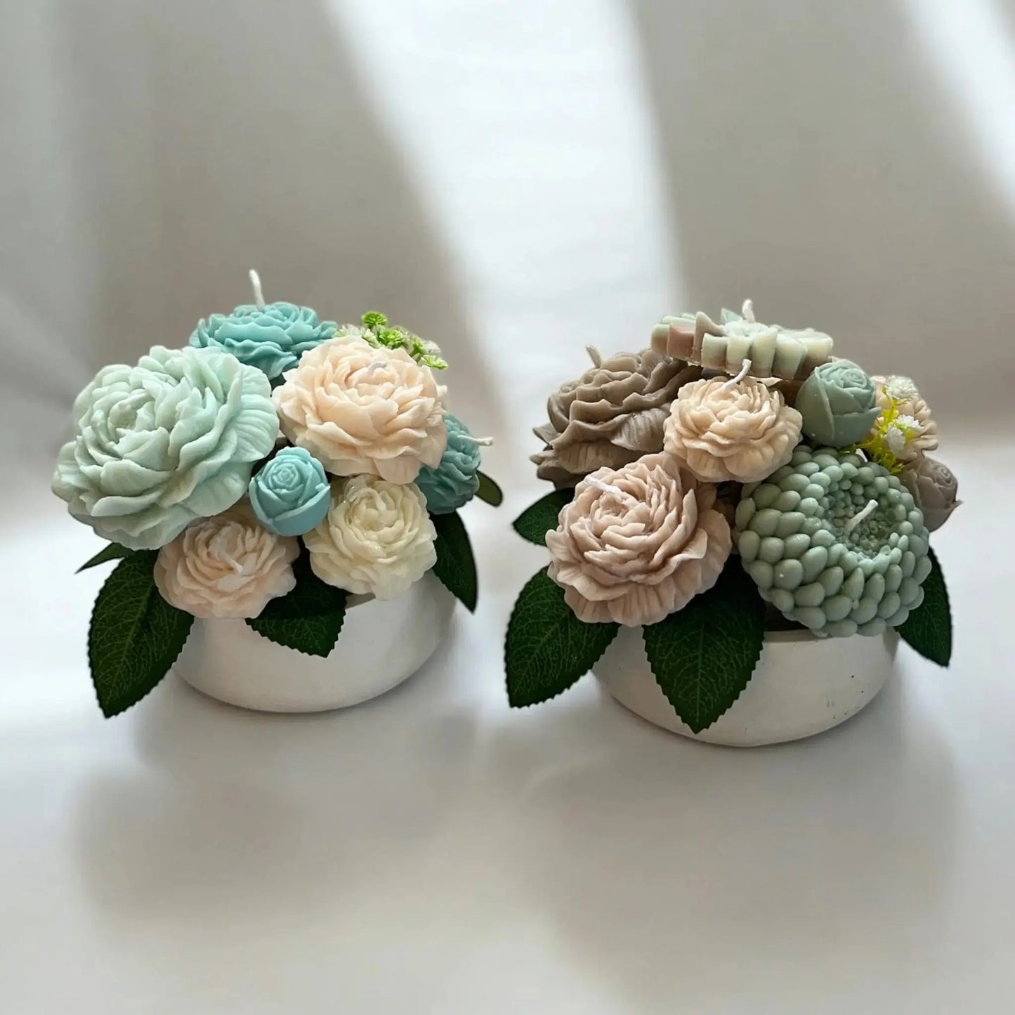 Romantic floral candle bouquet to brighten any space.