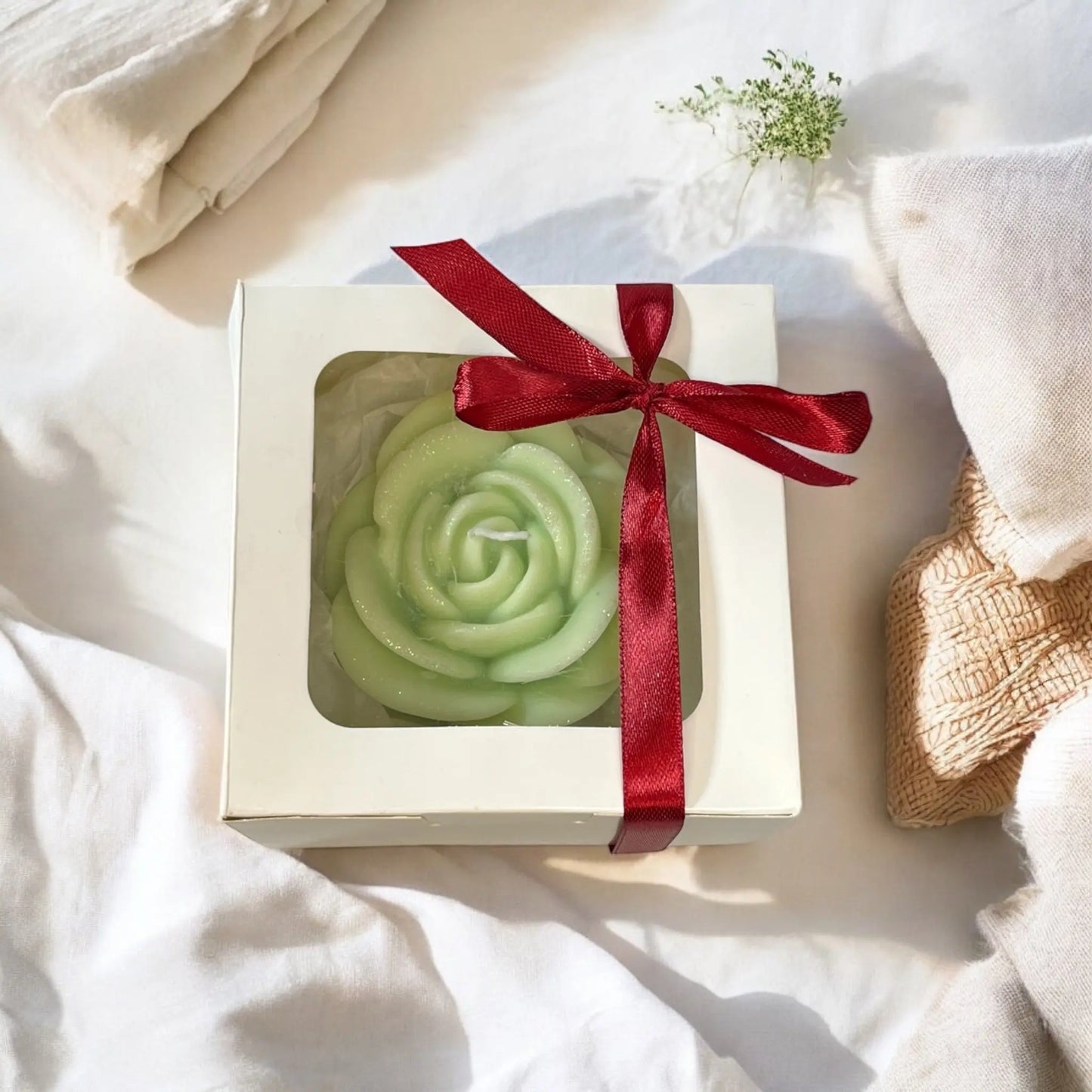 Timeless handmade rose candle set in luxury gift box