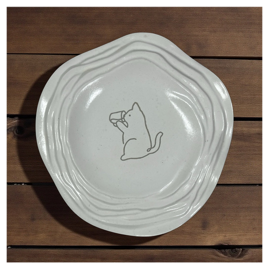 Minimalistinen kipsitarjotin uniikilla kuviolla – Flow-Flo Studio