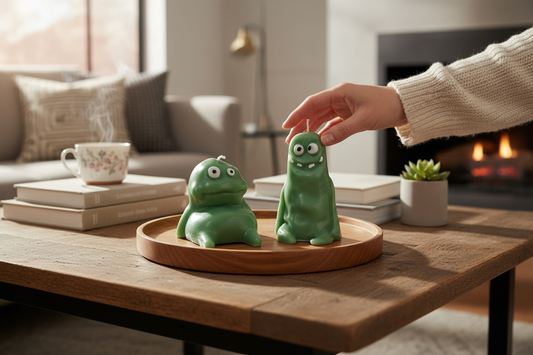 Hauska Monsteri-kynttilä, valmistettu luonnollisesta soijavahasta