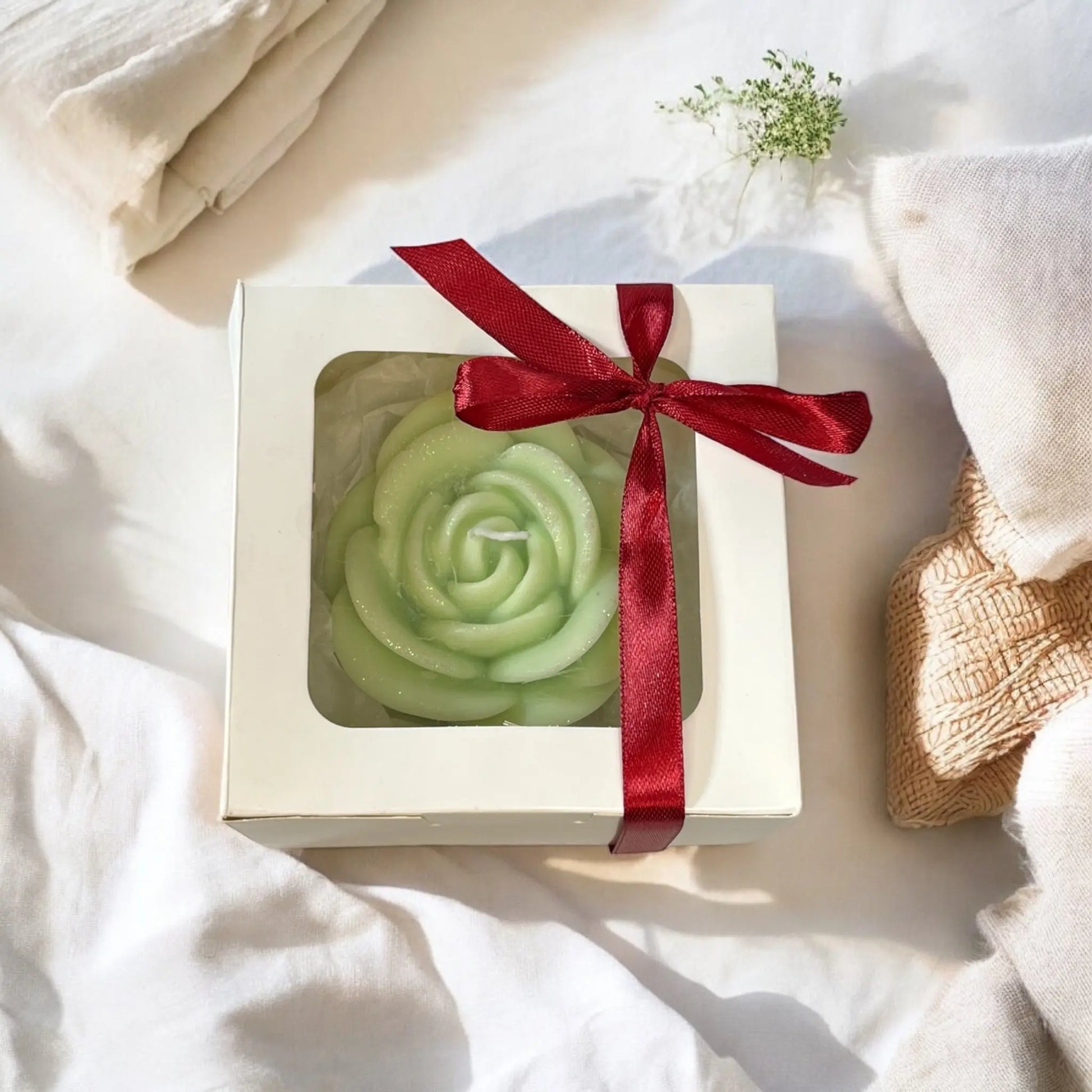 Timeless handmade rose candle set in luxury gift box