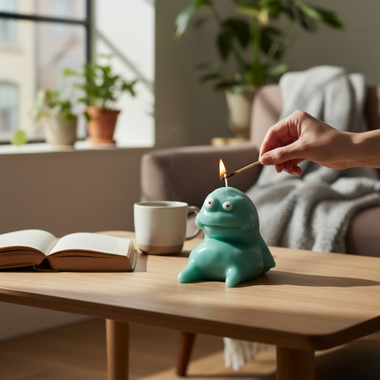 Soijavahasta valmistettu Monsteri-kynttilä, sileä viimeistely