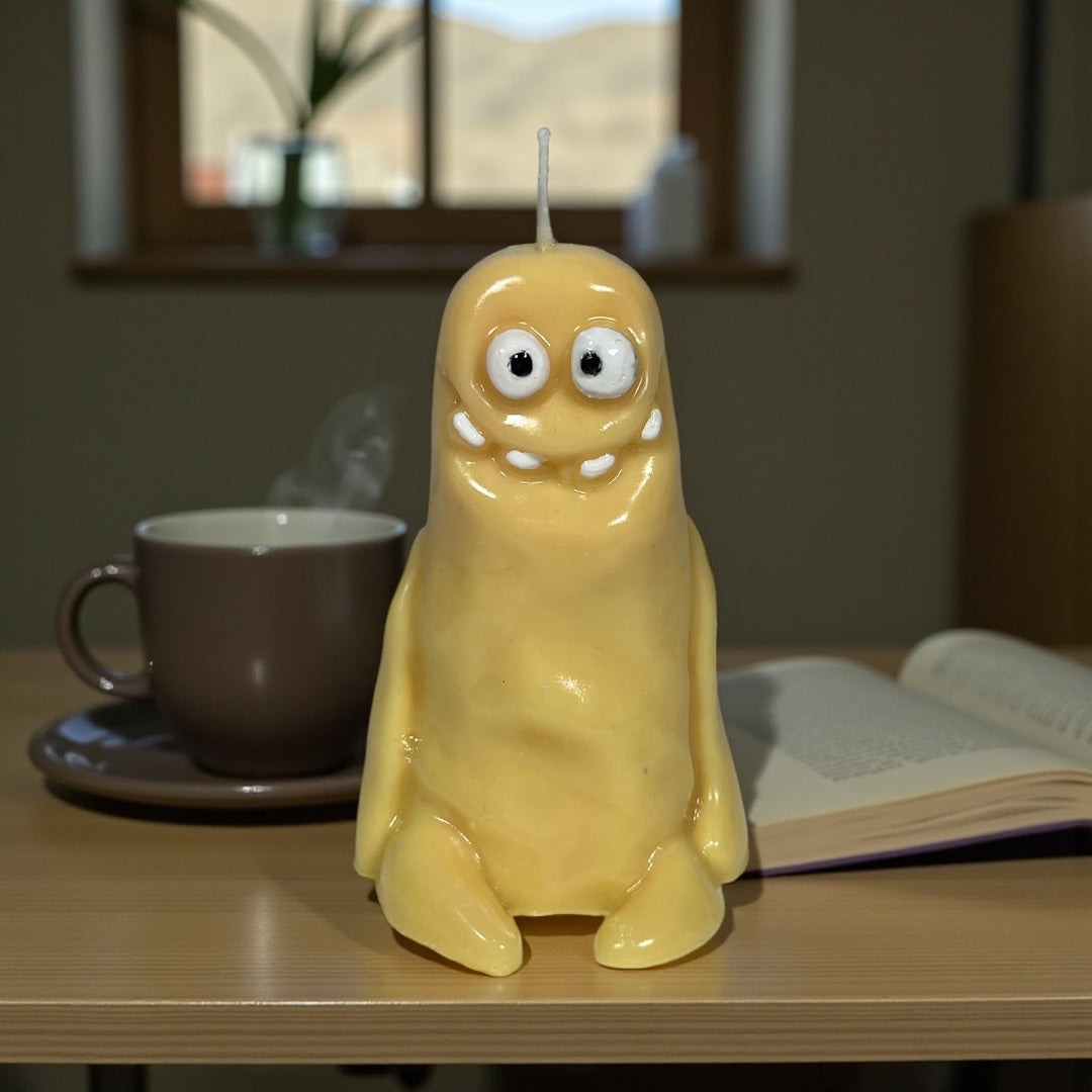 Hauska Monsteri-kynttilä, valmistettu luonnollisesta soijavahasta