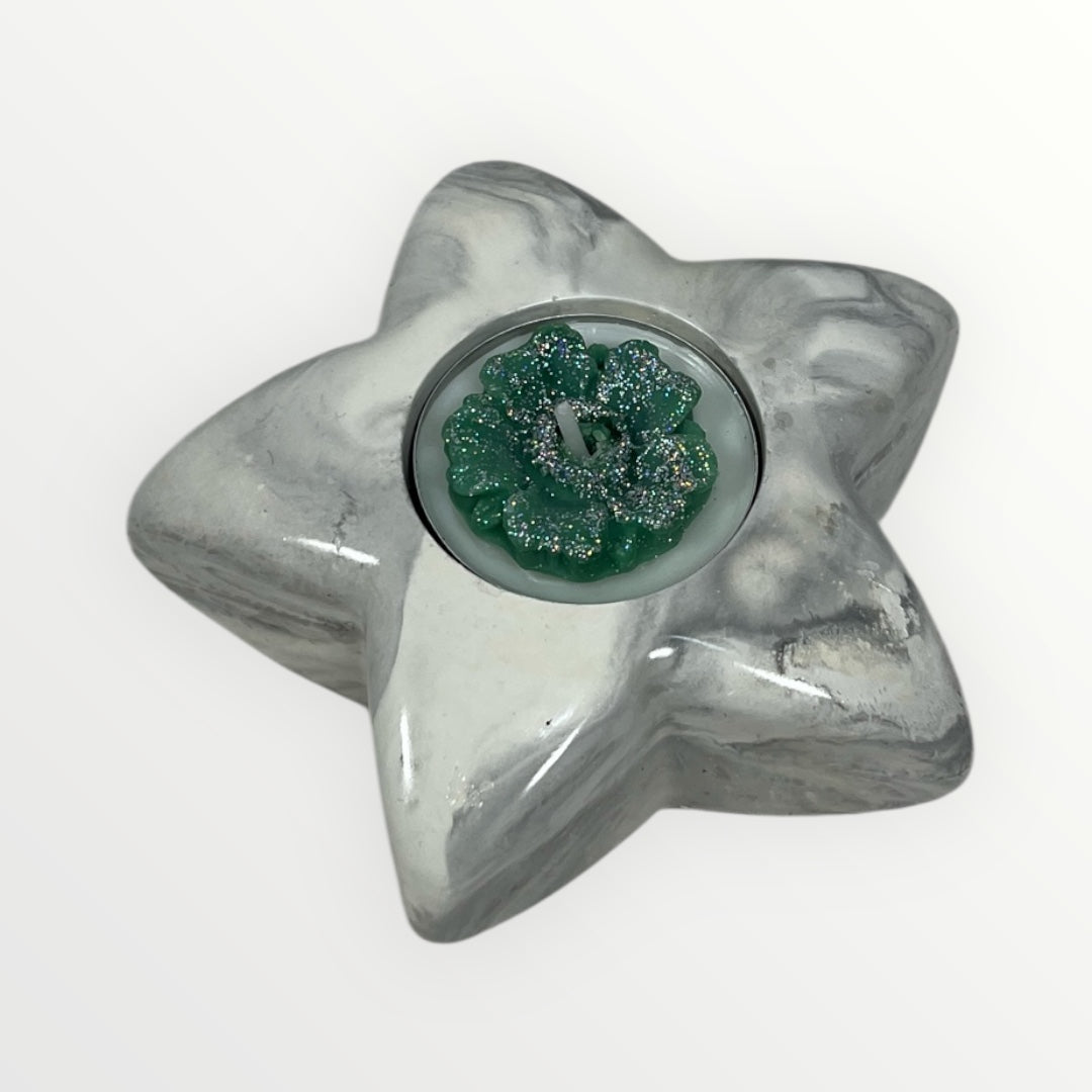 Käsintehty Lämpökynttiläkuppi “Tähti” + Kukkakynttilä