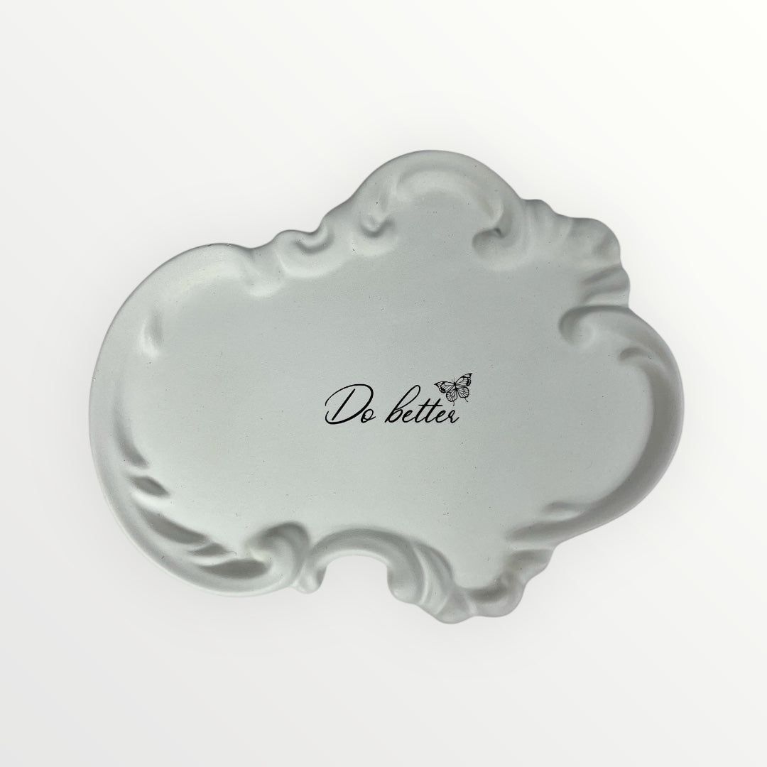 Handmade gypsum candle tray with motivational quote