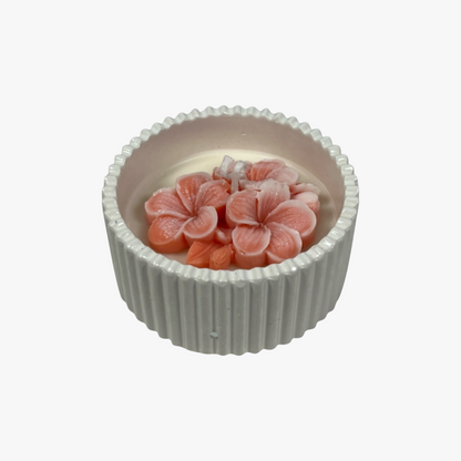 kukkakynttilä pinkki keramiikkakulho