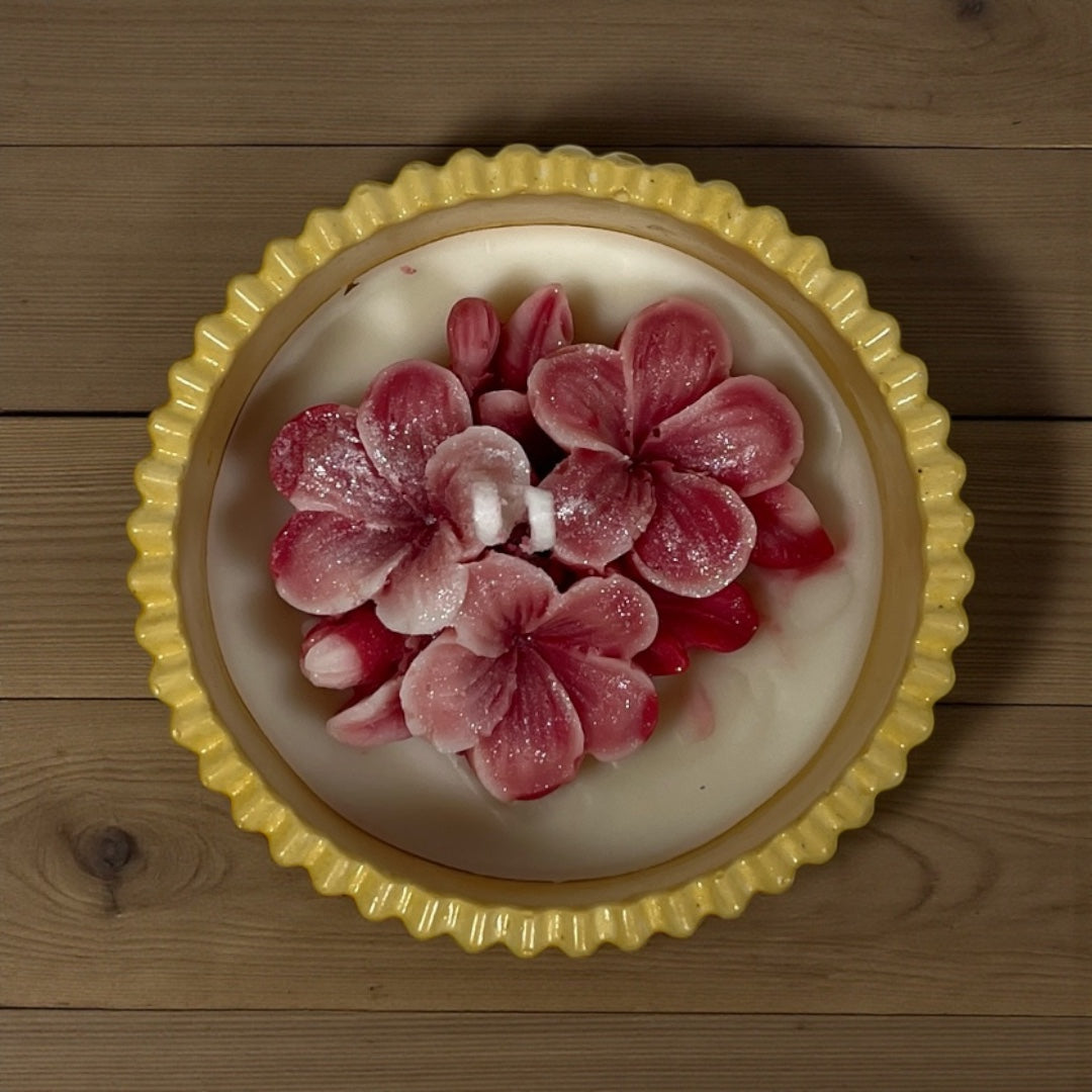 scented soy wax floral candle