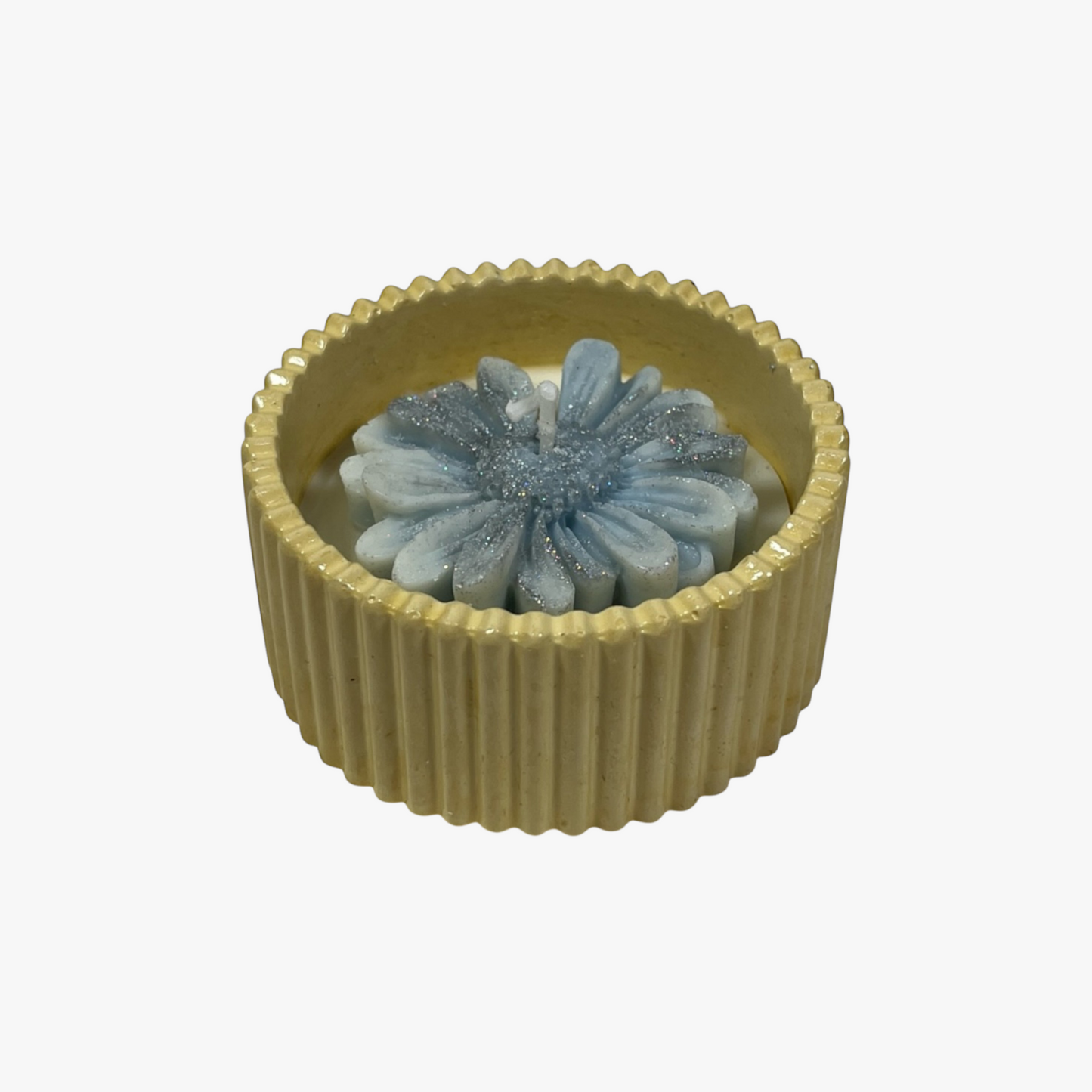 sininen kukkakynttilä soijavaha