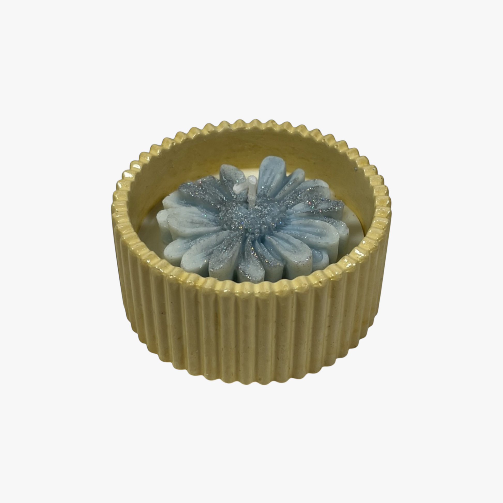 sininen kukkakynttilä soijavaha